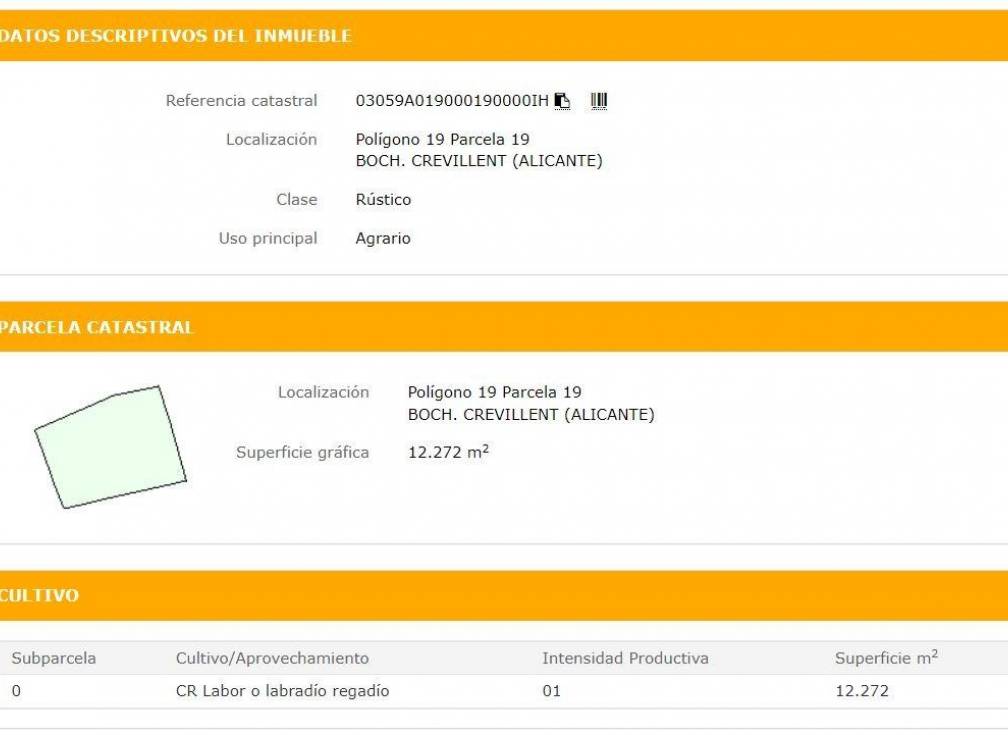 Revente - Terrain rural - Crevillent - BOCH